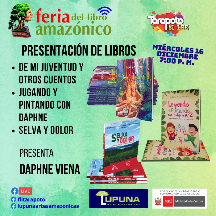 Presentación de 3 de las obras de la escritora Dahpne Viena 